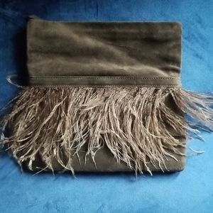 Banana Republic Feathered Foldover Clutch